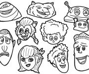 Coloriage et dessins gratuit Têtes des personnages de l'hôtel Transylvanie  à imprimer