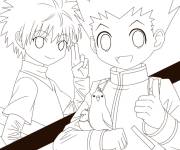 Coloriage Amitié Killua et Gon