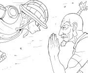 Coloriage Combat entre Meruem et Isaac Netero