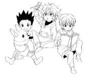 Coloriage Enfants Gon Freecss, Killua Zoldyck, Kurapika