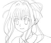 Coloriage Fille chasseur anime