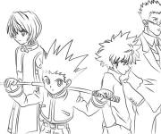 Coloriage Kurapika, Gon, Killua et Leorio de Manga