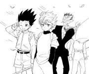 Coloriage Les chasseurs sur la route anime