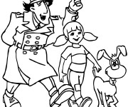 Coloriage et dessins gratuit Inspecteur Gadget dessin animé à imprimer