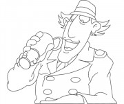 Coloriage et dessins gratuit Inspecteur Gadget entrain de boire à imprimer