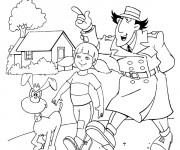 Coloriage et dessins gratuit Inspecteur Gadget entrain de parler à imprimer