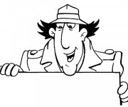 Coloriage Inspecteur Gadget est heureux