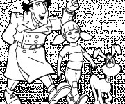 Coloriage et dessins gratuit Inspecteur Gadget et Sophie à imprimer