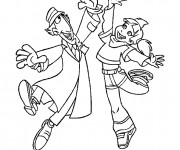 Coloriage Inspecteur Gadget et Sophie en ligne
