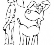 Coloriage Inspecteur Gadget le chien est fach&eacute;