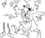 Coloriage Inspecteur Gadget press&eacute;