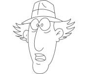 Coloriage tête d'inspecteur gadget