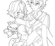 Coloriage Akari Sakura et Leon Dian de Jewelpet