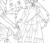 Coloriage Fille et Jewelpet manga