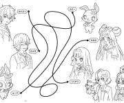 Coloriage Les jewelpets et leurs partenaires humains