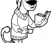 Coloriage Dukey lit un livre