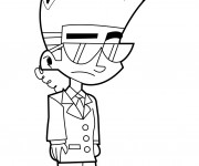 Coloriage et dessins gratuit Johnny Test agent de sécurité à imprimer