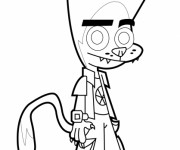 Coloriage et dessins gratuit Johnny Test avec queue en ligne à imprimer