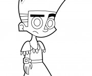 Coloriage Johnny Test en robe rigolo