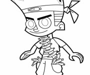 Coloriage Johnny Test et bonbons en ligne