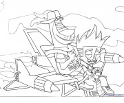 Coloriage Johnny Test et Dukey