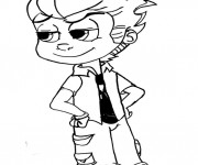 Coloriage Johnny Test met les mains sur la ceinture