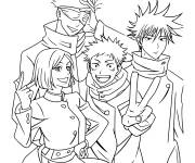Coloriage Chibi &eacute;tudiants de Jujutsu kaisen