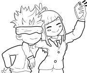 Coloriage Chibi Satoru et Miwa de Jujutsu kaisen