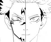 Coloriage et dessins gratuit Fusion Sukuna et Itadori à imprimer
