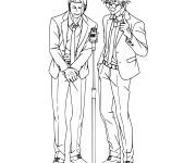 Coloriage Geto et Gojo en chantant