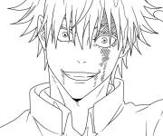 Coloriage Gojo rigolo de Jujutsu Kaisen