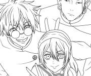 Coloriage Gojo, Riko et Geto de Jujutsu Kaisen