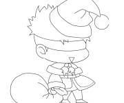 Coloriage et dessins gratuit Gojo Satoru comme p&egrave;re No&euml;l à imprimer
