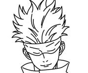 Coloriage Jujutsu Kaisen Satoru en noir et blanc