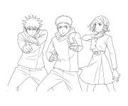 Coloriage L'&eacute;quipe de Jujutsu Kaisen est pr&ecirc;te &agrave; se battre