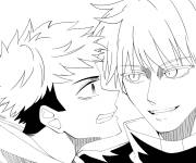 Coloriage Les gar&ccedil;ons de l'anime Jujutsu Kaisen