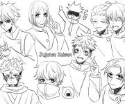 Coloriage Liste des personnages Jujutsu Kaisen
