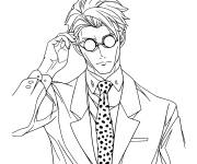 Coloriage Nanami ajustant ses lunettes dans Jujutsu Kaisen