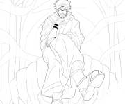 Coloriage Sukuna assis dans l'anime Jujutsu Kaisen