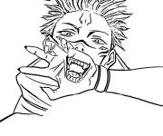 Coloriage Sukuna de Jujutsu kaisen manga