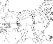 Coloriage Sukuna en action