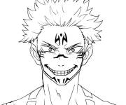 Coloriage Sukuna Jujutsu kaisen