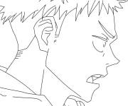 Coloriage Visage de Itadori Yuji