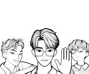 Coloriage Baby, Jinu et Abby Saga Boys de Kpop Demon Hunters