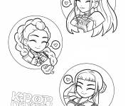 Coloriage Chasseurs de d&eacute;mons Kpop Huntrix pour enfants