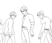 Coloriage Chasseurs de d&eacute;mons Kpop Saga Boys