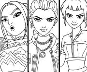 Coloriage Filles d film d'animation Kpop Demon Hunters
