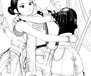 Coloriage Filles guerri&egrave;re Huntrix de Chasseurs de d&eacute;mons Kpop