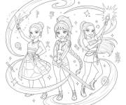 Coloriage Filles Huntrix en maternelle