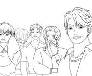Coloriage Gar&ccedil;on de Kpop Demon Hunters